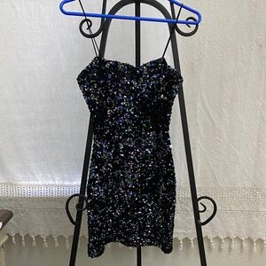 💎 Jewel tones! Triple SevenSequin Mini Dress - Small. 💎